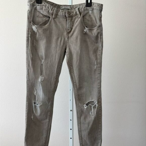 Free People Jeans W29 x L28 Mid Rise Skinny Distressed Boho Festival Streetwear - Picture 2 of 12